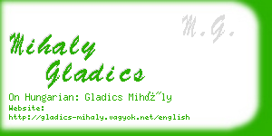 mihaly gladics business card